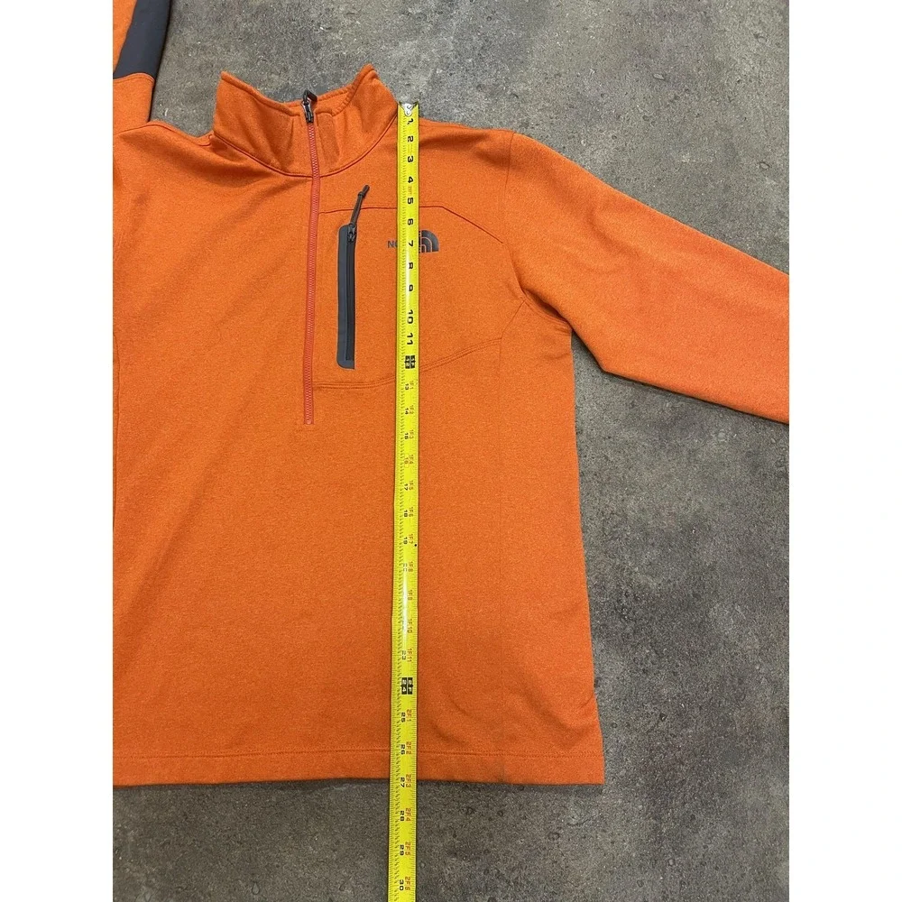 The‎ North Face Pullover Mens Medium Orange 1/4 Zip Fleece Mock Neck Hiking